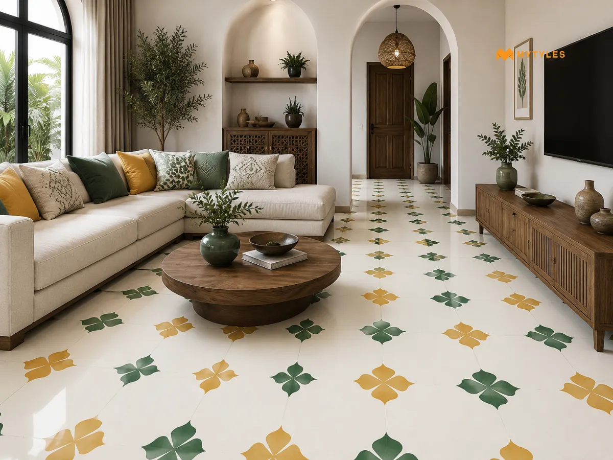Ceramic White Moroccan Floor Tiles
